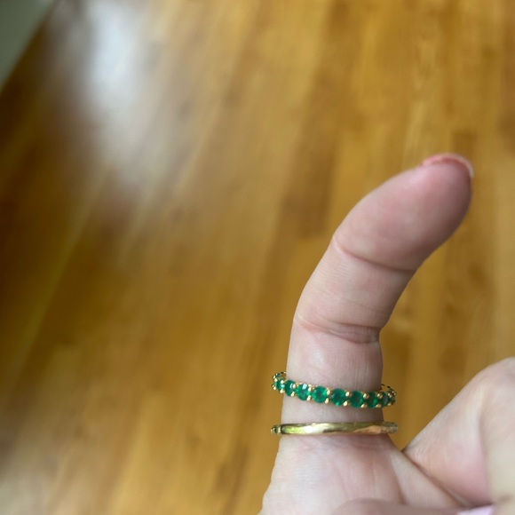 2 Green Onyx Band Rings Ariva - Picture 3 of 4